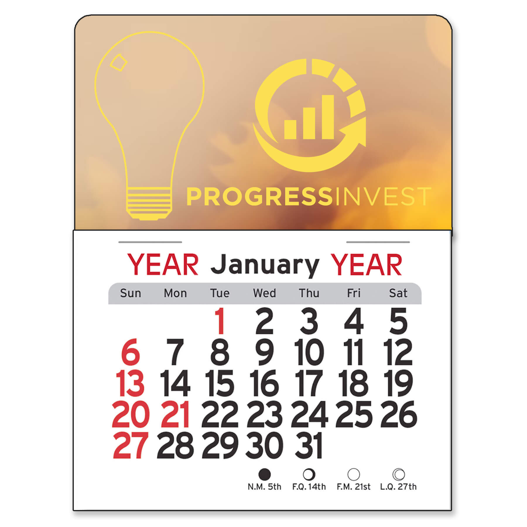 1054            - Adhesive Peel-N-Stick® Calendar - Light Bulb                          